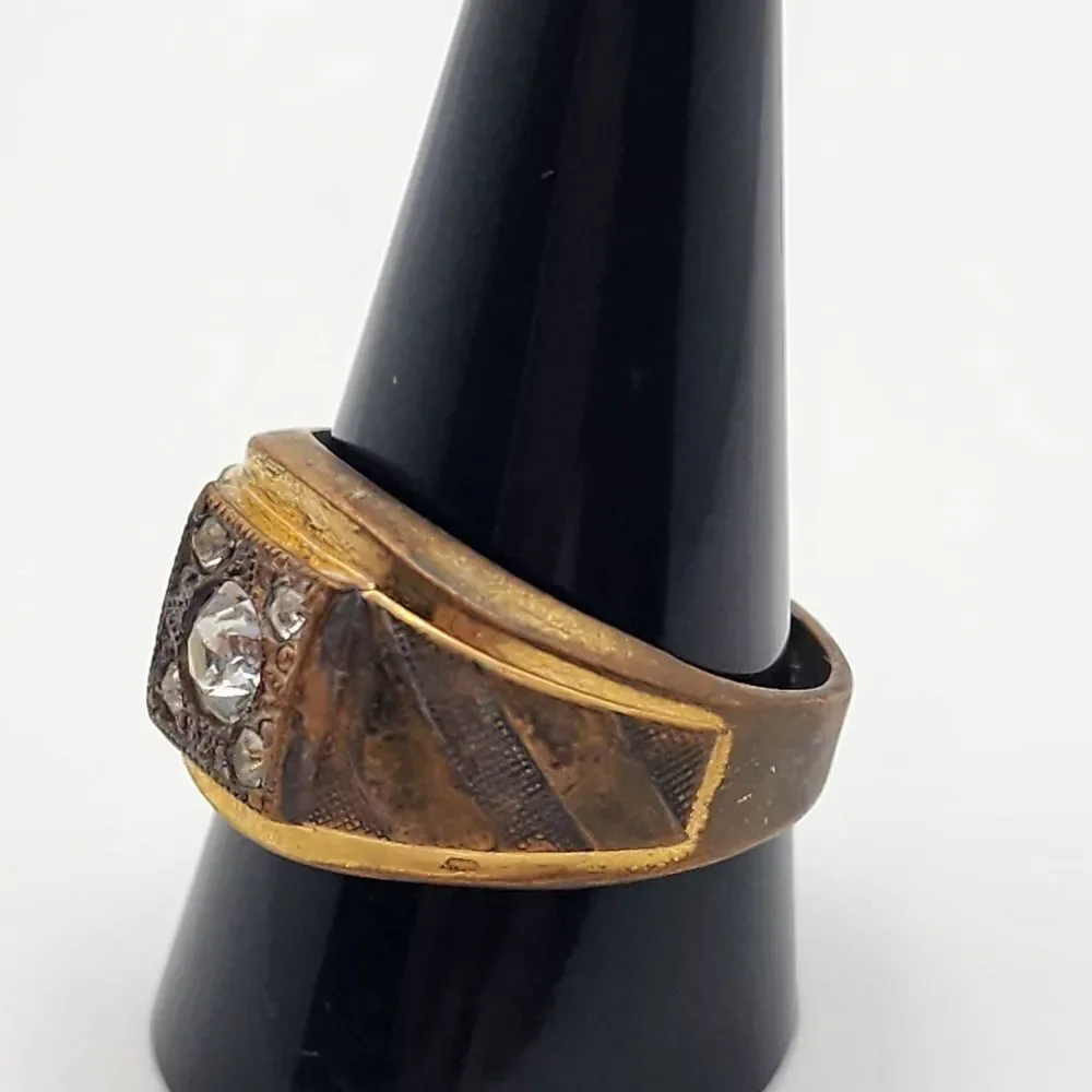 Vintage Clark & Coombs 18K Gold Electroplated & CZ Ring (12)